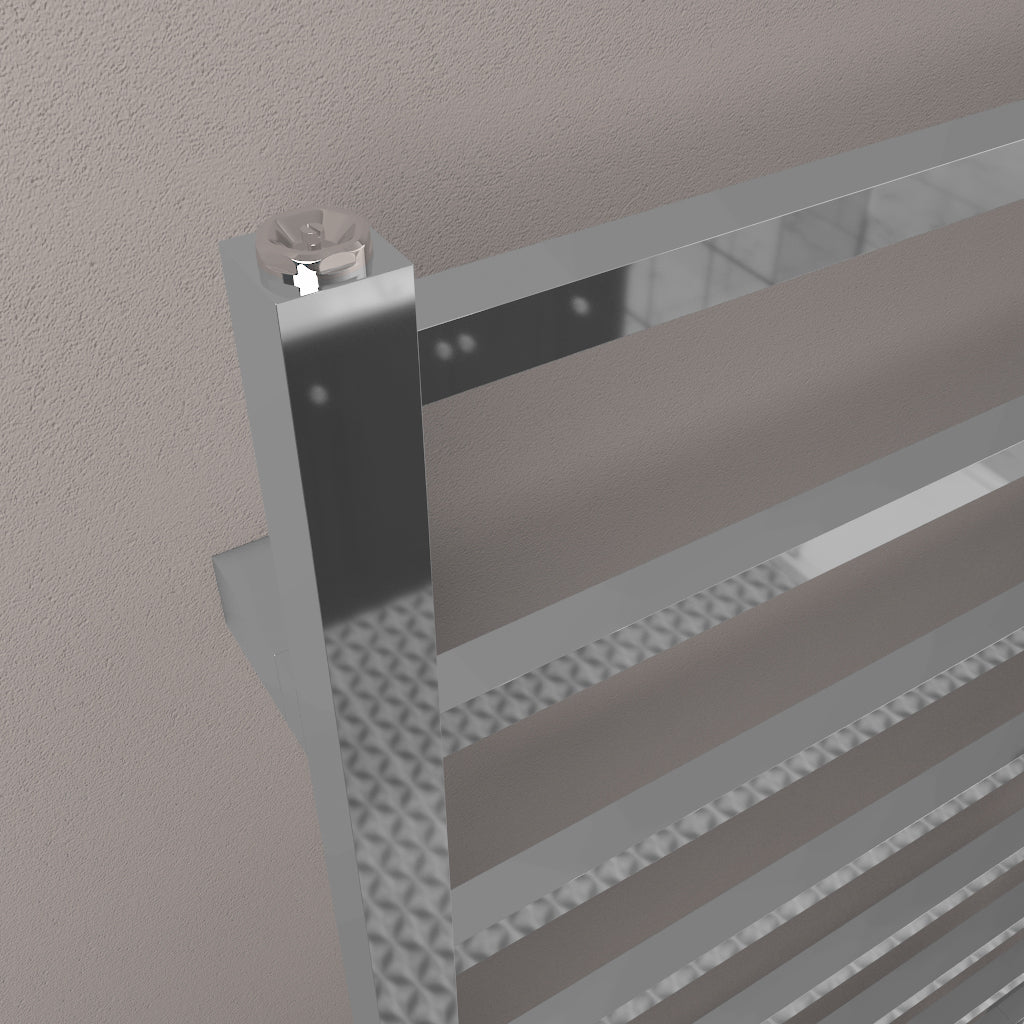 Eastbrook Tuscan Electric Square Chrome Towel Rail 800mm x 500mm Close Up Image 89.1268-ELE