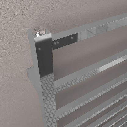 Eastbrook Tuscan Electric Square Chrome Towel Rail 800mm x 500mm Close Up Image 89.1268-ELE