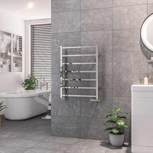 Eastbrook Tuscan Electric Square Chrome Towel Rail 800mm x 600mm 89.1269-ELE