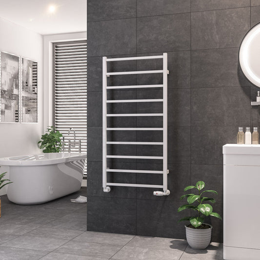 Eastbrook Tuscan Electric Square Gloss White Towel Rail 1200mm x 600mm 89.1247-ELE