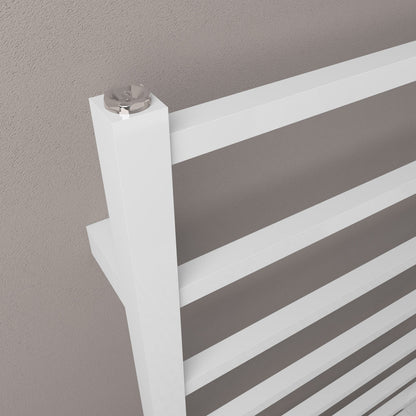 Eastbrook Tuscan Electric Square Gloss White Towel Rail 1200mm x 600mm Close Up Image 89.1247-ELE