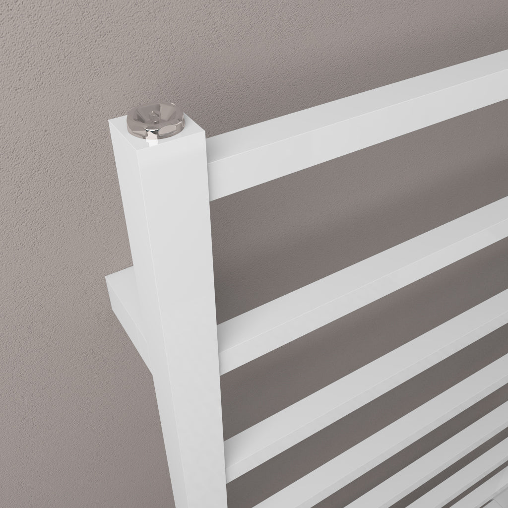 Eastbrook Tuscan Electric Square Gloss White Towel Rail 1800mm x 500mm Close Up Image 89.1248-ELE