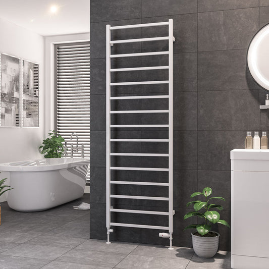 Eastbrook Tuscan Electric Square Gloss White Towel Rail 1800mm x 600mm 89.1249-ELE