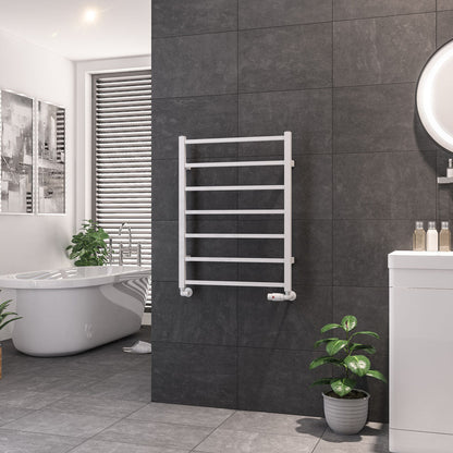 Eastbrook Tuscan Electric Square Gloss White Towel Rail 800mm x 600mm 89.1245-ELE