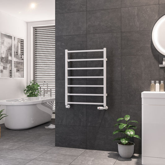 Eastbrook Tuscan Electric Square Gloss White Towel Rail 800mm x 600mm 89.1245-ELE