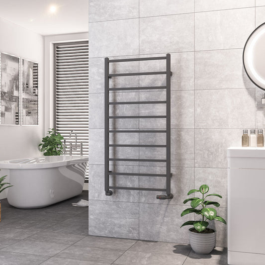 Eastbrook Tuscan Electric Square Matt Anthracite Towel Rail 1200mm x 600mm 89.1259-ELE