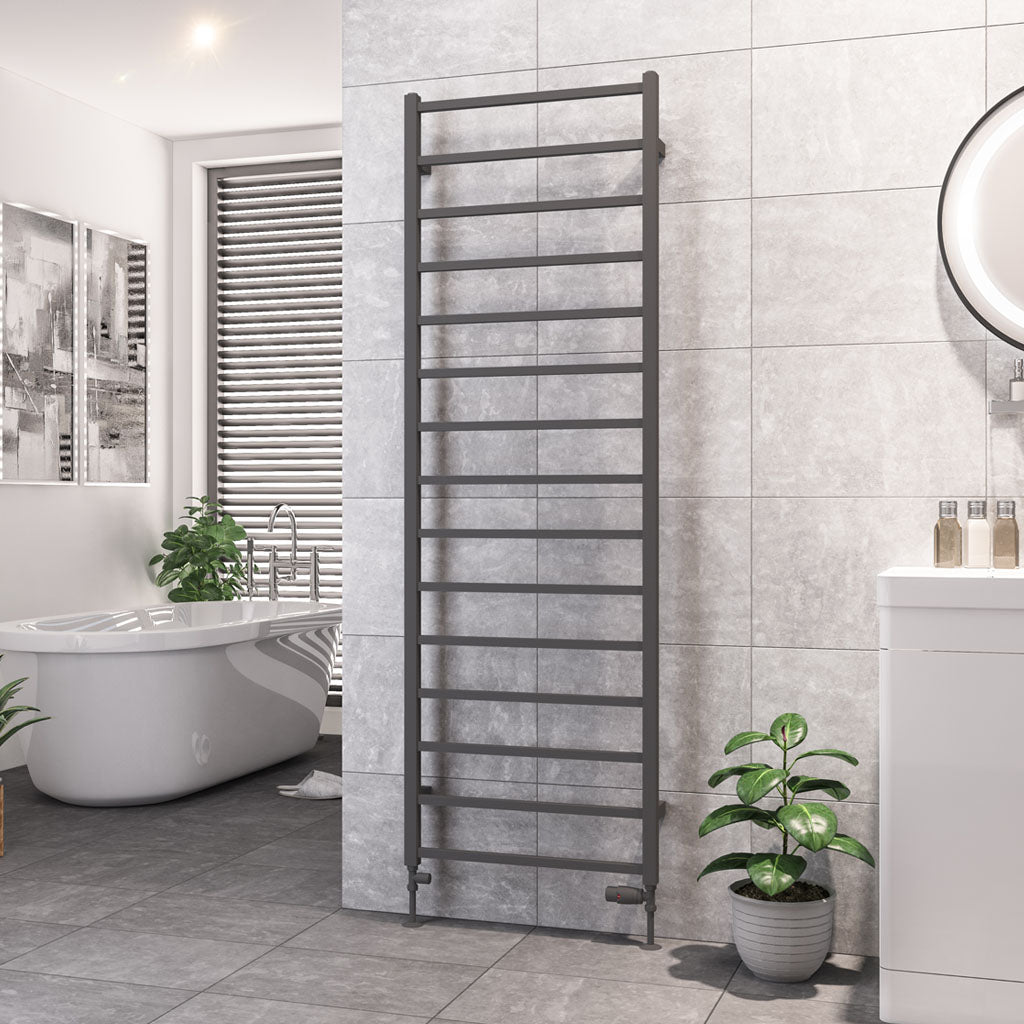 Eastbrook Tuscan Electric Square Matt Anthracite Towel Rail 1800mm x 600mm 89.1261-ELE