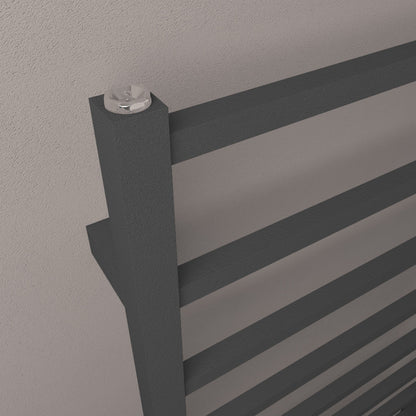 Eastbrook Tuscan Electric Square Matt Anthracite Towel Rail 800mm x 600mm Close Up Image 89.1257-ELE