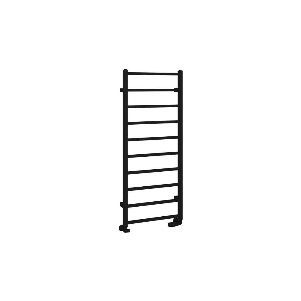 Eastbrook Tuscan Electric Square Matt Black Towel Rail 1200mm x 500mm Cut Out Image 89.1264-ELE