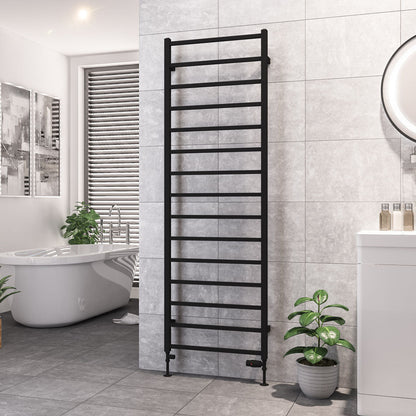 Eastbrook Tuscan Electric Square Matt Black Towel Rail 1800mm x 600mm 89.1267-ELE