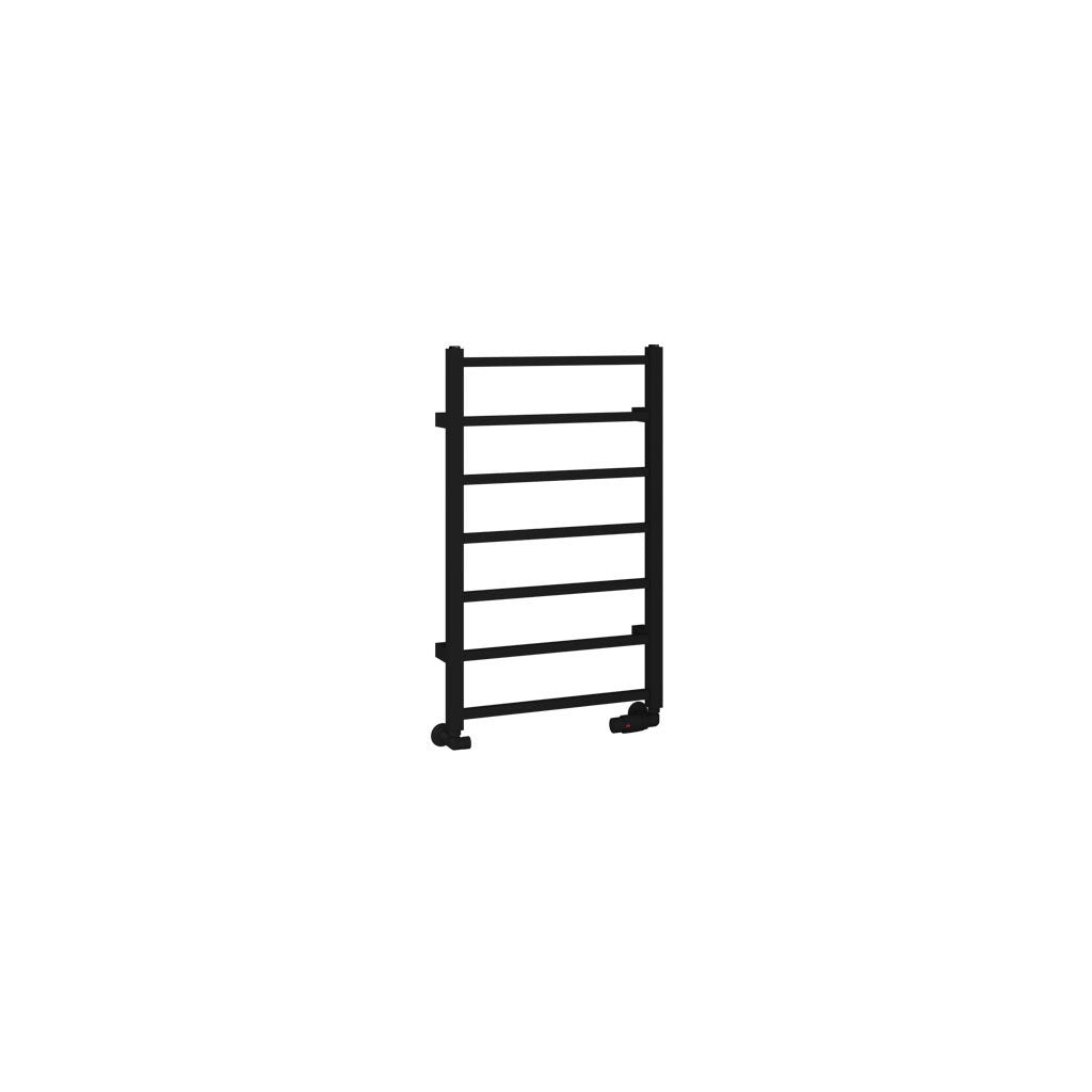 Eastbrook Tuscan Electric Square Matt Black Towel Rail 800mm x 500mm Cut Out Image 89.1262-ELE