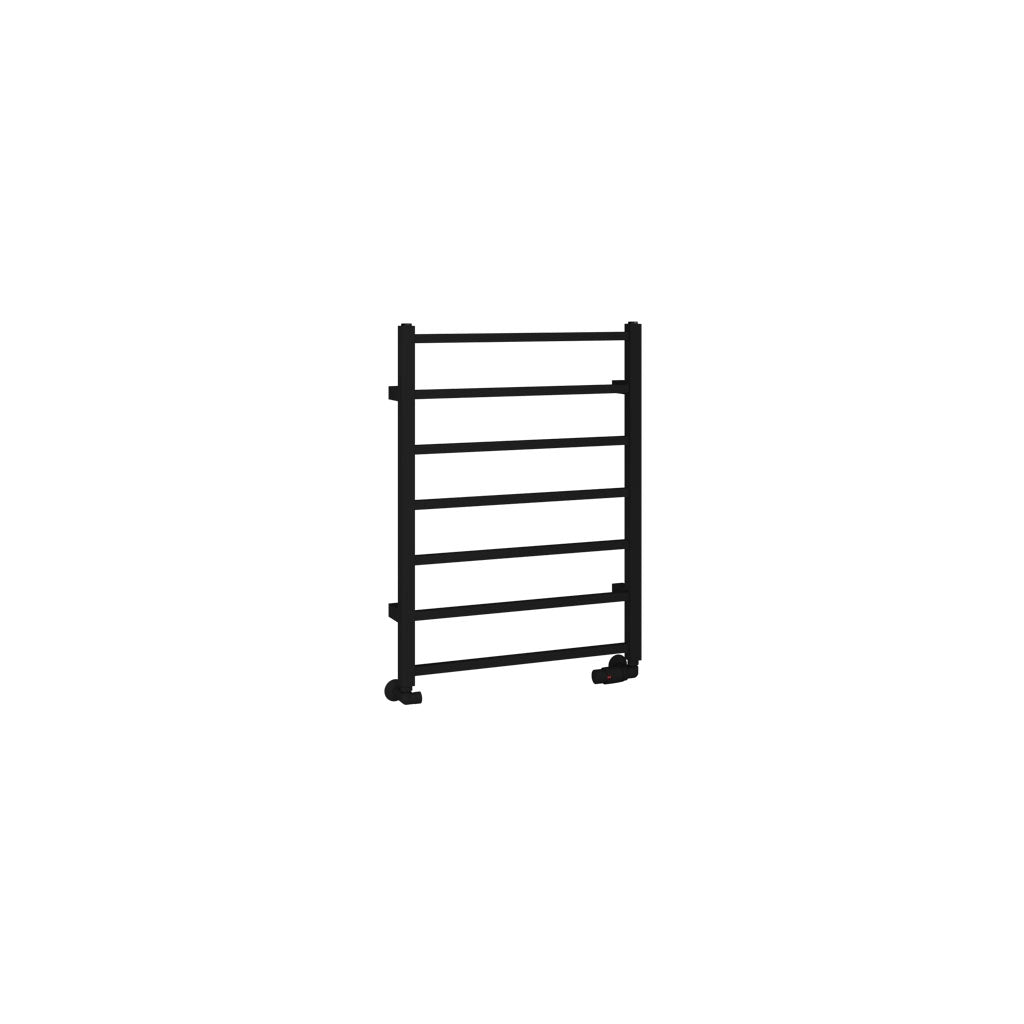Eastbrook Tuscan Electric Square Matt Black Towel Rail 800mm x 600mm Cut Out Image 89.1263-ELE
