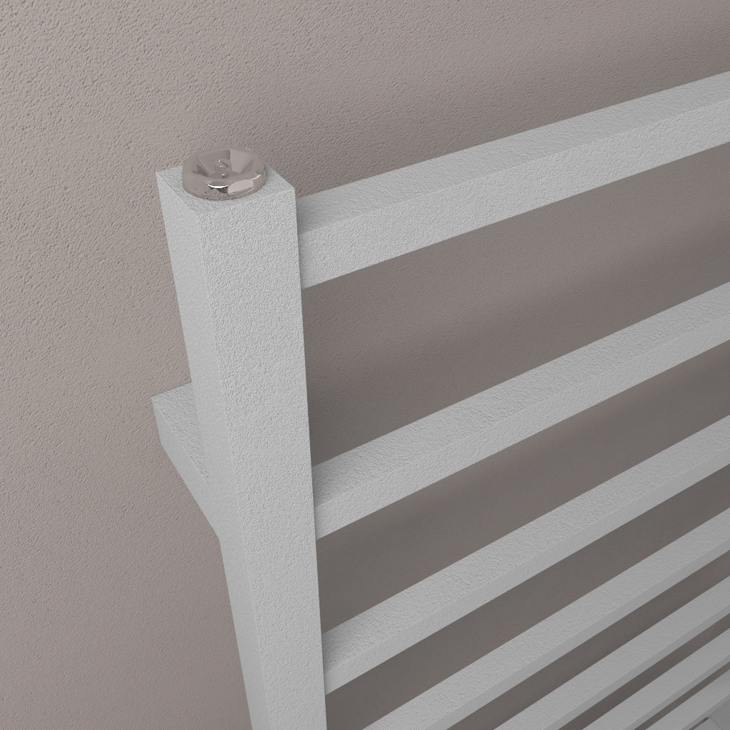 Eastbrook Tuscan Electric Square Matt Grey Towel Rail 1200mm x 500mm Close Up Image 89.1252-ELE