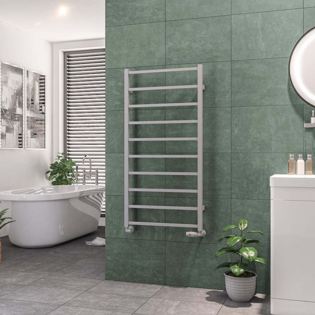 Eastbrook Tuscan Electric Square Matt Grey Towel Rail 1200mm x 600mm 89.1253-ELE