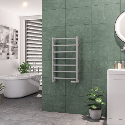 Eastbrook Tuscan Electric Square Matt Grey Towel Rail 800mm x 500mm 89.1250-ELE