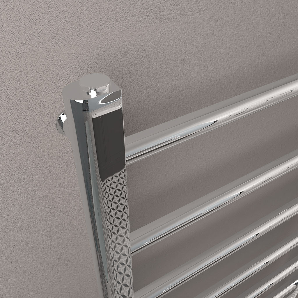 Eastbrook Tuscan Electric Straight Chrome Towel Rail 650mm x 450mm Close Up Image 41.0308-ELE