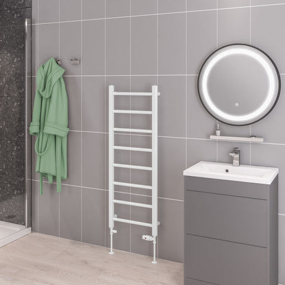 Eastbrook Tuscan Electric Straight Gloss White Towel Rail 1200mm x 450mm 41.0316-ELE
