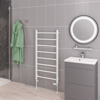 Eastbrook Tuscan Electric Straight Gloss White Towel Rail 1200mm x 600mm 41.0317-ELE