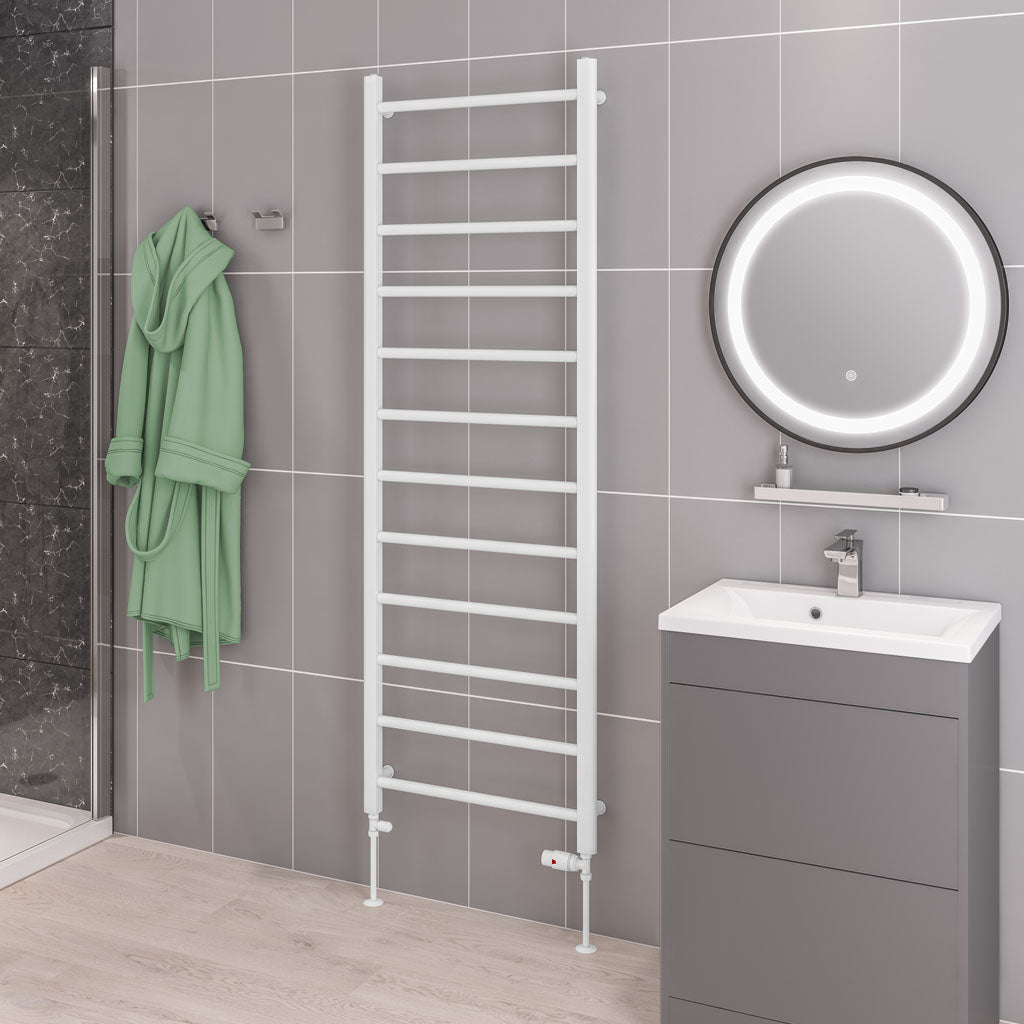 Eastbrook Tuscan Electric Straight Gloss White Towel Rail 1750mm x 600mm 41.0319-ELE