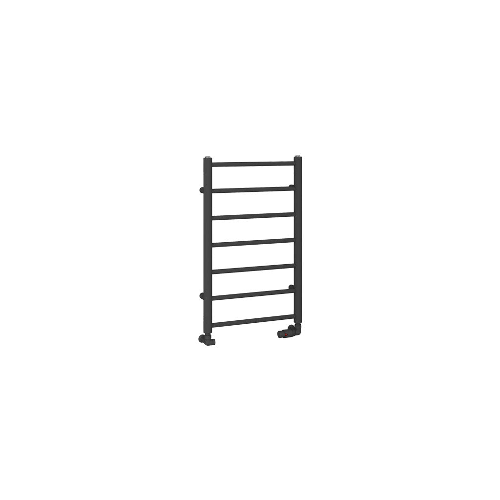 Eastbrook Tuscan Round Straight Matt Anthracite Towel Rail 800mm x 500mm Cut Out Image 89.1584