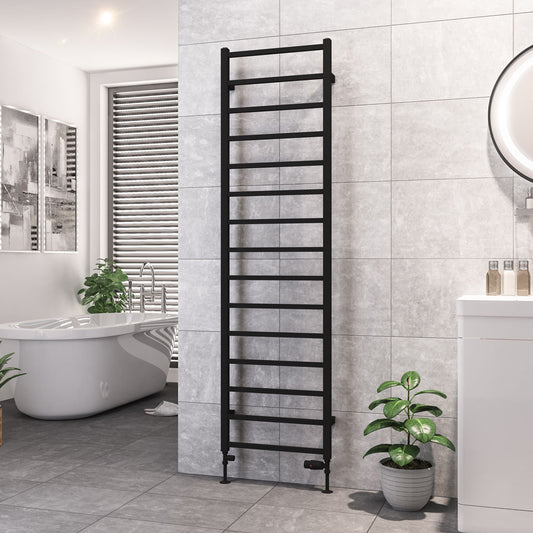 Eastbrook Tuscan Square Matt Black Towel Rail 1800mm x 500mm 89.1266