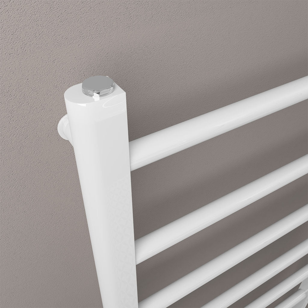 Eastbrook Tuscan Straight Gloss White Towel Rail 1200mm x 450mm Close Up Image 41.0316