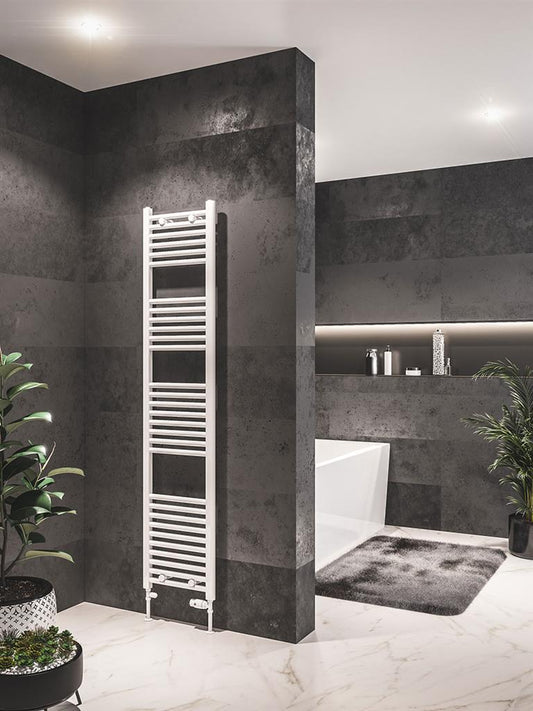 Eastbrook Westward Electric Straight Gloss White Towel Rail 1800mm x 400mm 89.0581-ELE