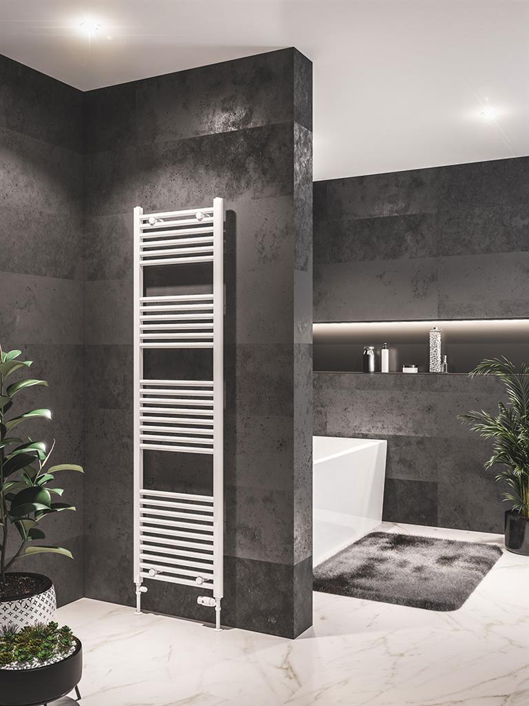 Eastbrook Westward Electric Straight Gloss White Towel Rail 1800mm x 500mm 89.0582-ELE