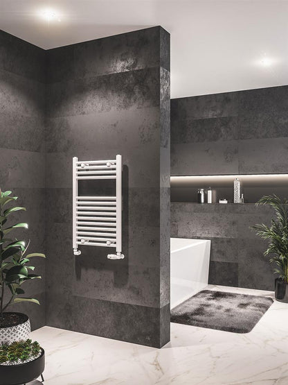 Eastbrook Westward Electric Straight Gloss White Towel Rail 800mm x 500mm 89.0576-ELE