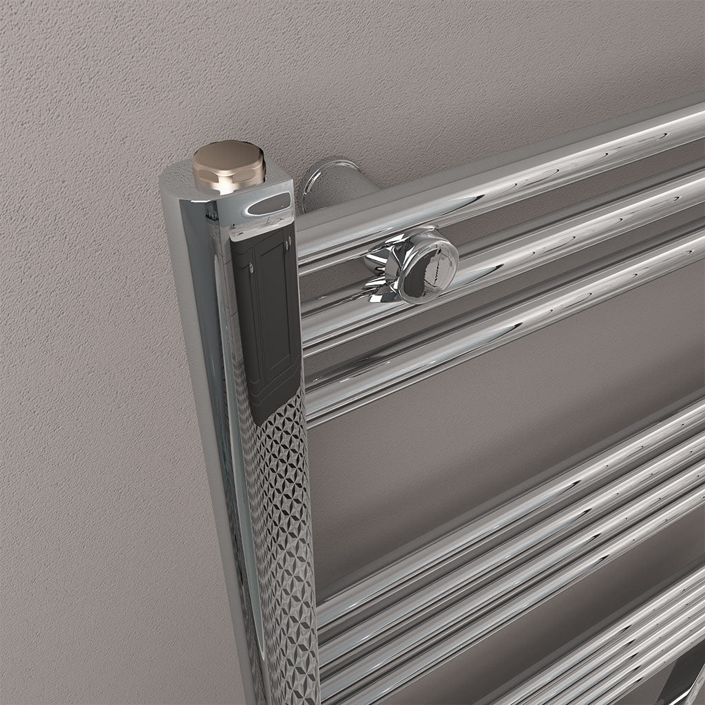 Eastbrook Wingrave Electric Straight Chrome Towel Rail 1000mm x 300mm Close Up Image 89.0691-ELE