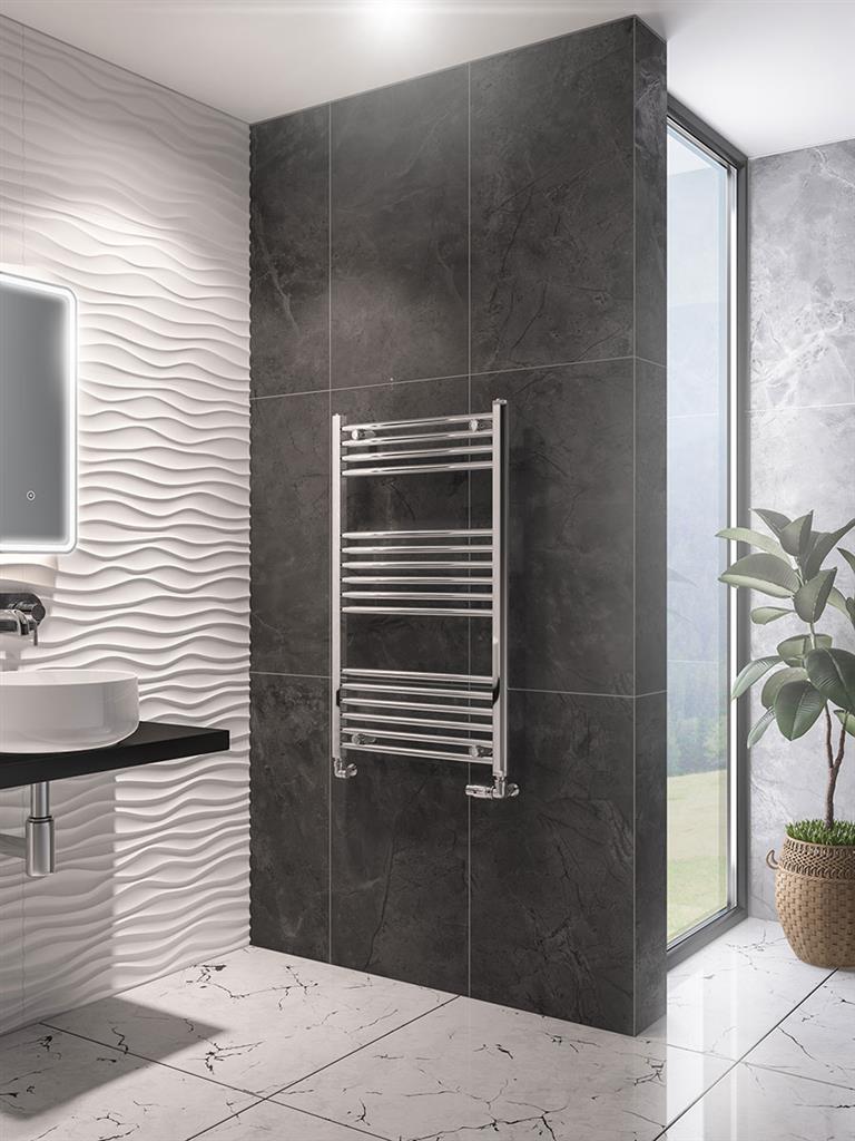 Eastbrook Wingrave Electric Straight Chrome Towel Rail 1000mm x 600mm 89.0094-ELE