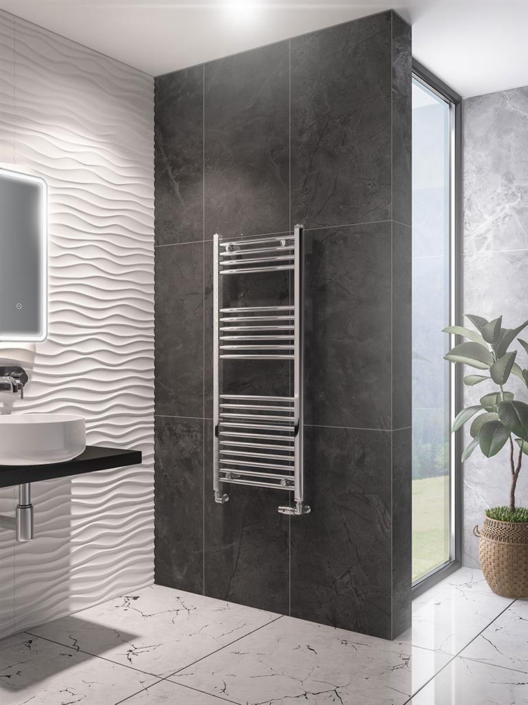 Eastbrook Wingrave Electric Straight Chrome Towel Rail 1200mm x 500mm 89.0090-ELE