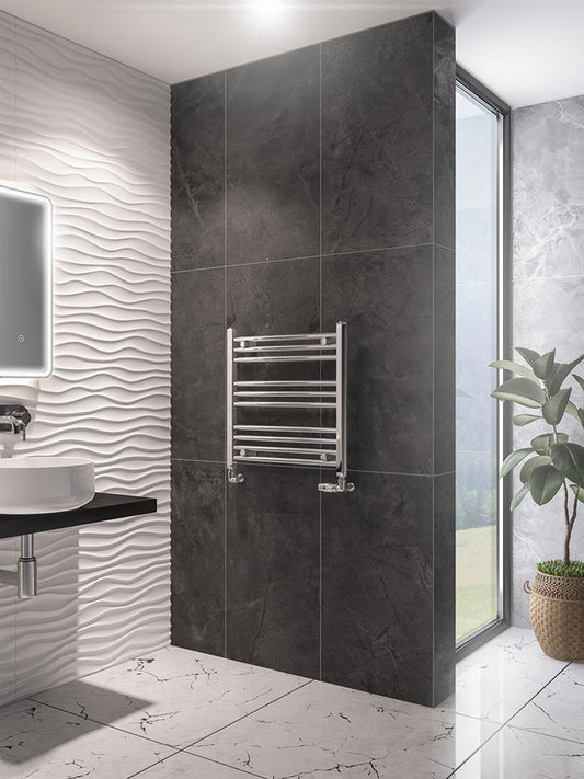 Eastbrook Wingrave Electric Straight Chrome Towel Rail 600mm x 600mm 89.0689-ELE