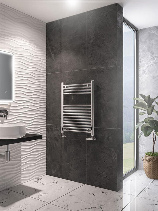 Eastbrook Wingrave Electric Straight Chrome Towel Rail 800mm x 600mm 89.0093-ELE