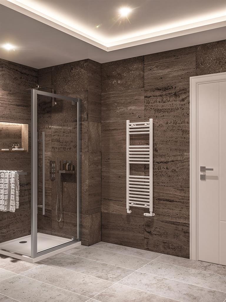 Eastbrook Wingrave Electric Straight Gloss White Towel Rail 1200mm x 400mm 89.0115-ELE