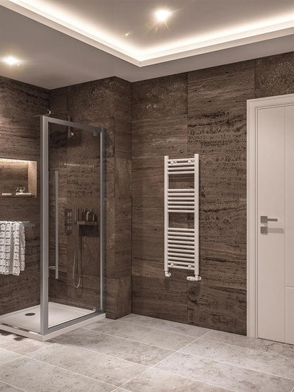 Eastbrook Wingrave Electric Straight Gloss White Towel Rail 1200mm x 400mm 89.0115-ELE