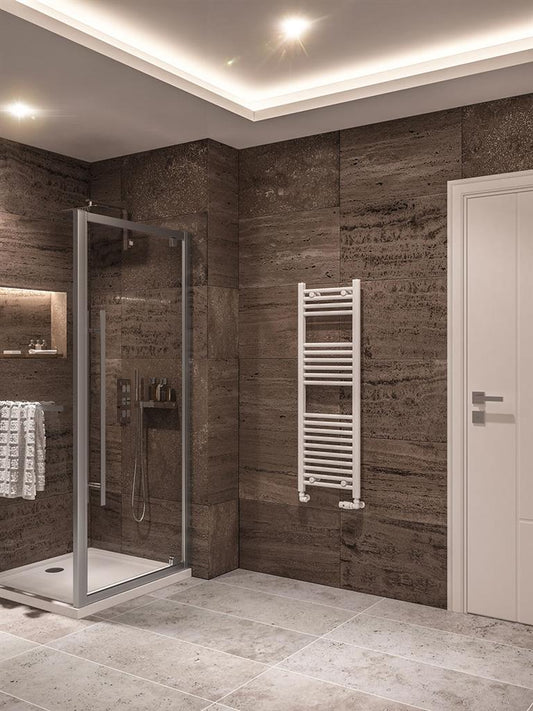 Eastbrook Wingrave Electric Straight Gloss White Towel Rail 1200mm x 400mm 89.0115-ELE