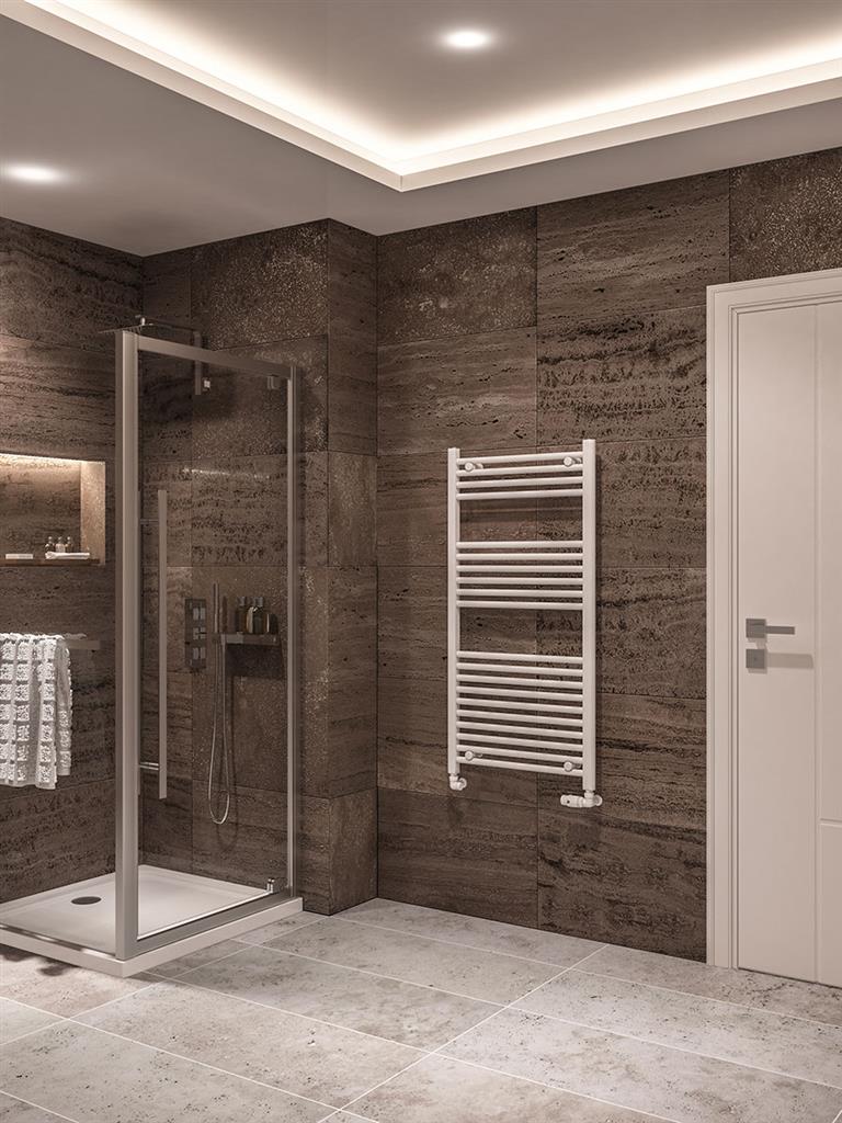 Eastbrook Wingrave Electric Straight Gloss White Towel Rail 1200mm x 600mm 89.0125-ELE