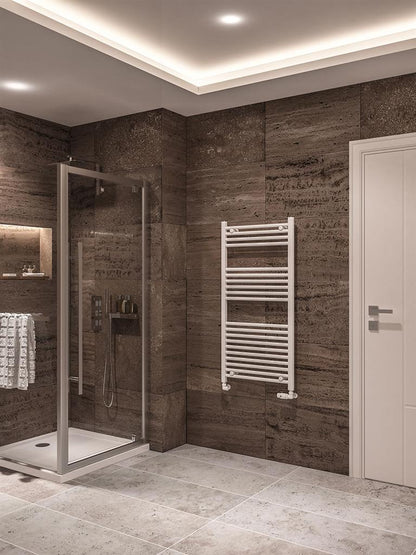 Eastbrook Wingrave Electric Straight Gloss White Towel Rail 1200mm x 600mm 89.0125-ELE