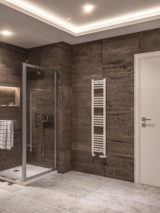 Eastbrook Wingrave Electric Straight Gloss White Towel Rail 1400mm x 300mm 89.0653-ELE