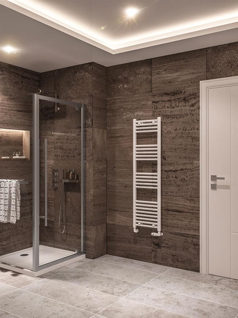 Eastbrook Wingrave Electric Straight Gloss White Towel Rail 1400mm x 400mm 89.0536-ELE