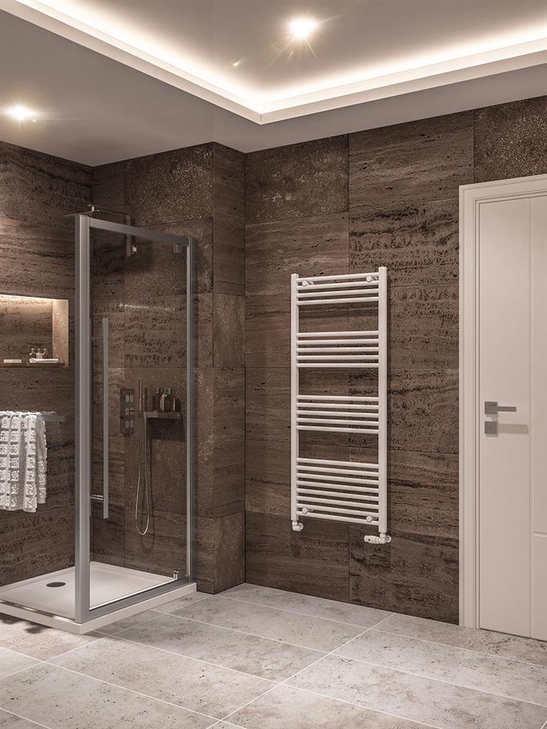 Eastbrook Wingrave Electric Straight Gloss White Towel Rail 1400mm x 600mm 89.0538-ELE