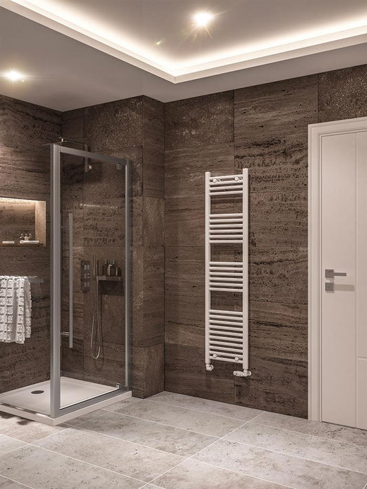 Eastbrook Wingrave Electric Straight Gloss White Towel Rail 1600mm x 400mm 89.0116-ELE