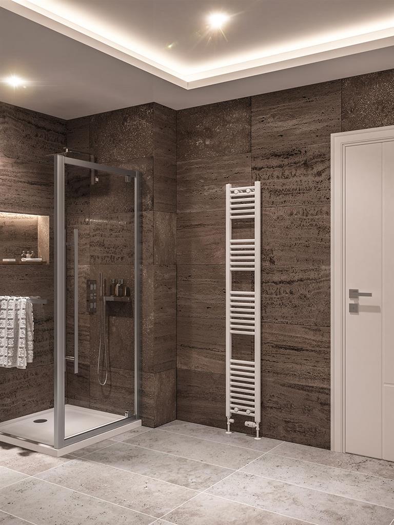 Eastbrook Wingrave Electric Straight Gloss White Towel Rail 1800mm x 300mm 89.0655-ELE