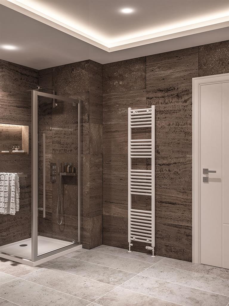 Eastbrook Wingrave Electric Straight Gloss White Towel Rail 1800mm x 400mm 89.0117-ELE