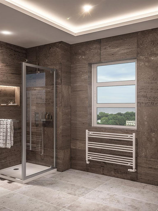 Eastbrook Wingrave Electric Straight Gloss White Towel Rail 600mm x 1000mm 89.1439-ELE