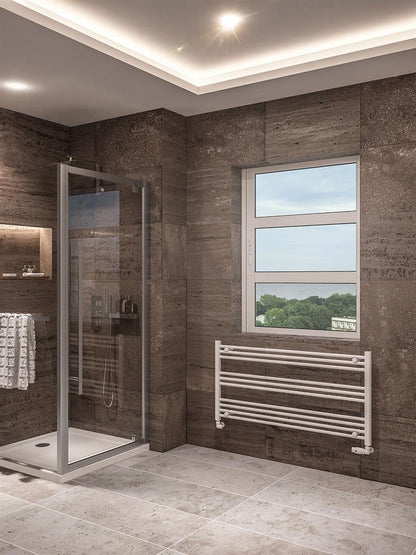 Eastbrook Wingrave Electric Straight Gloss White Towel Rail 600mm x 1200mm 89.1440-ELE