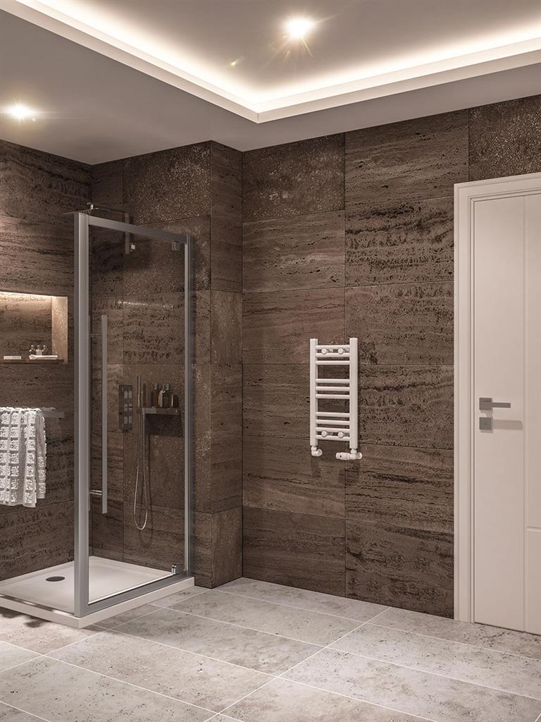 Eastbrook Wingrave Electric Straight Gloss White Towel Rail 600mm x 300mm 89.0646-ELE