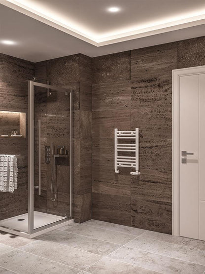 Eastbrook Wingrave Electric Straight Gloss White Towel Rail 600mm x 400mm 89.0647-ELE