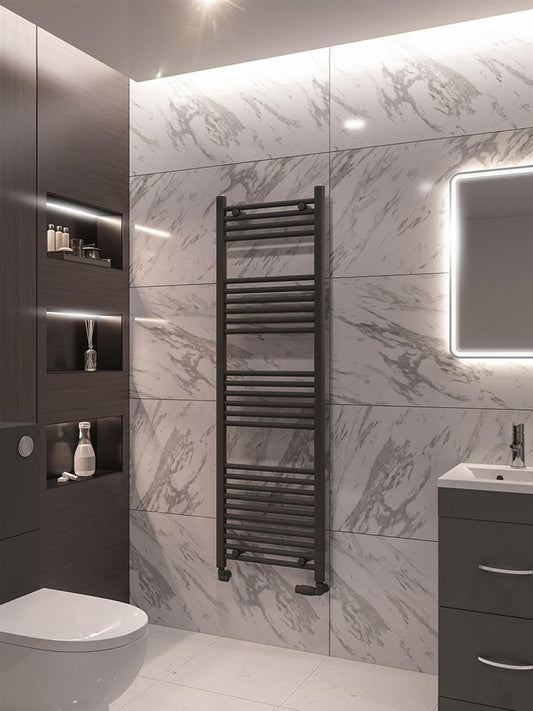 Eastbrook Wingrave Electric Straight Matt Anthracite Towel Rail 1600mm x 500mm 89.0076-ELE